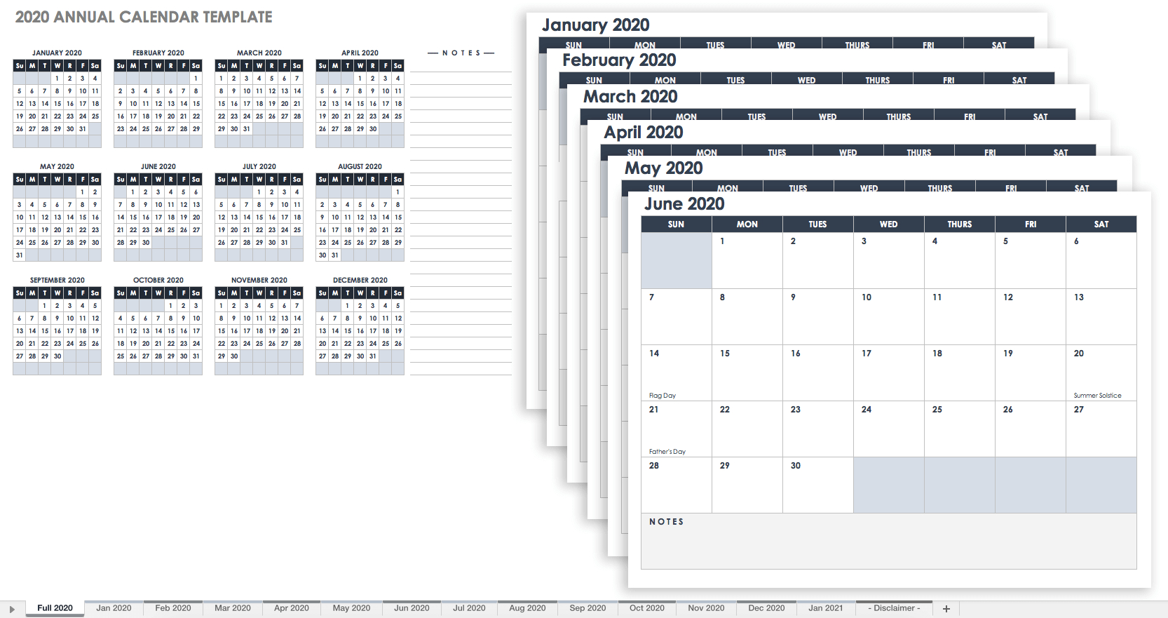 Free Excel Calendar Templates