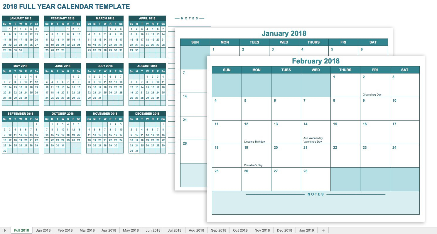 Free Excel Calendar Templates