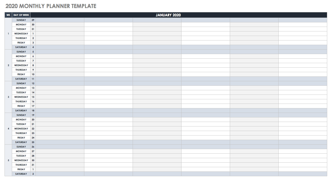 Free Google Calendar Templates | Smartsheet