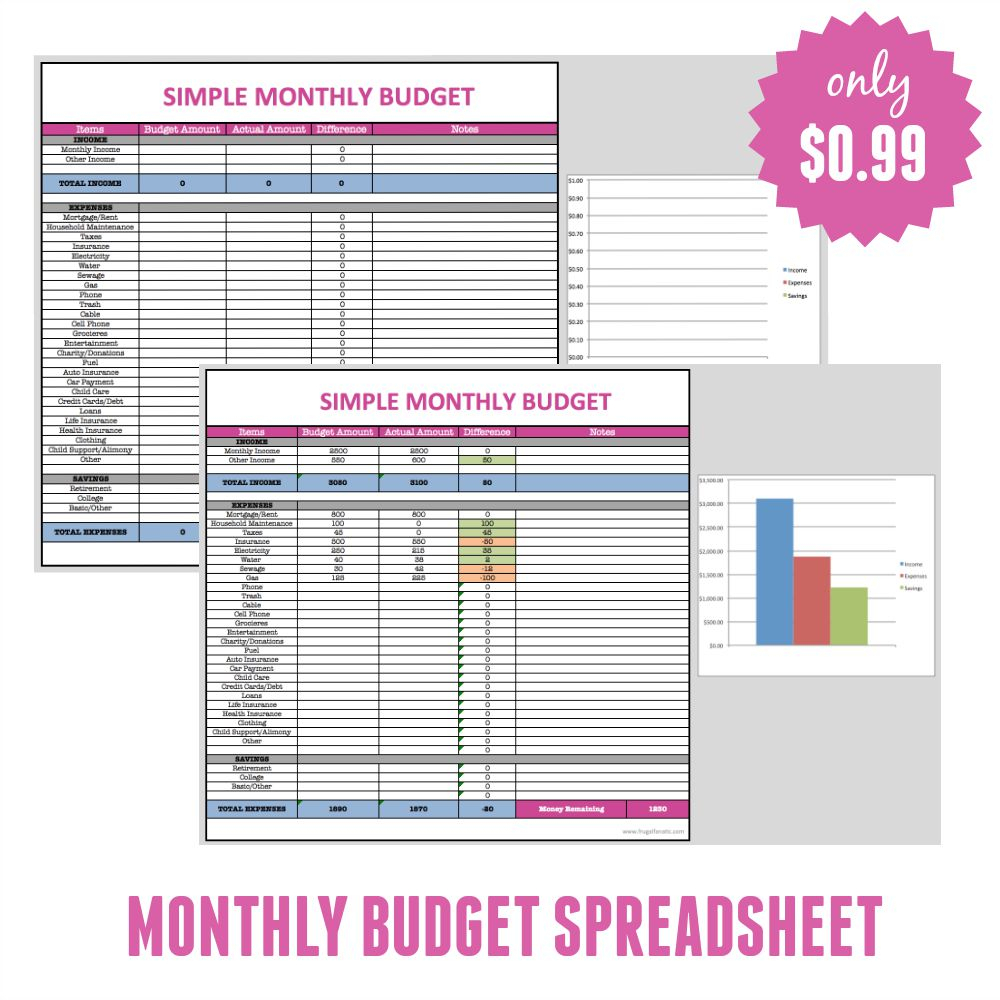 Free Monthly Budget Template - Frugal Fanatic