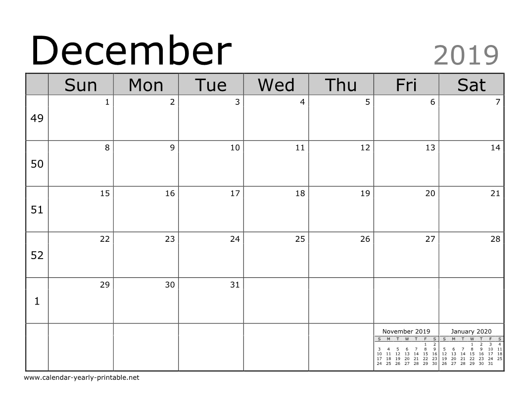 Free Monthly Calendar Template [12 Month Calendar