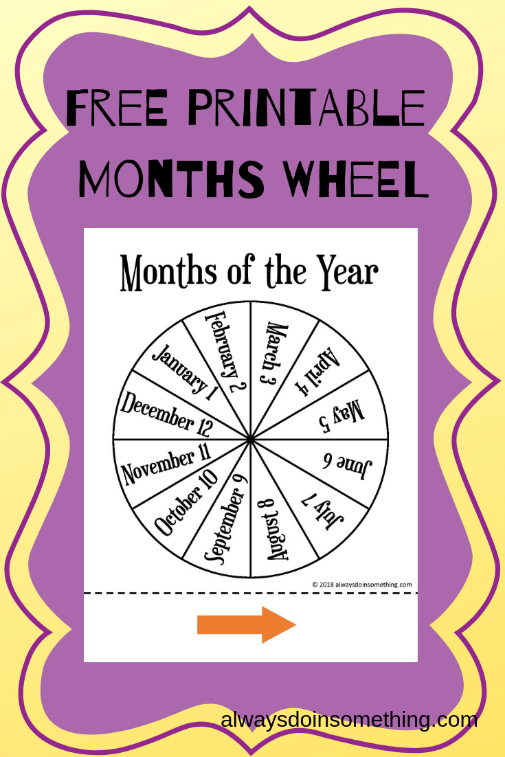 Free Months Of The Year Wheel