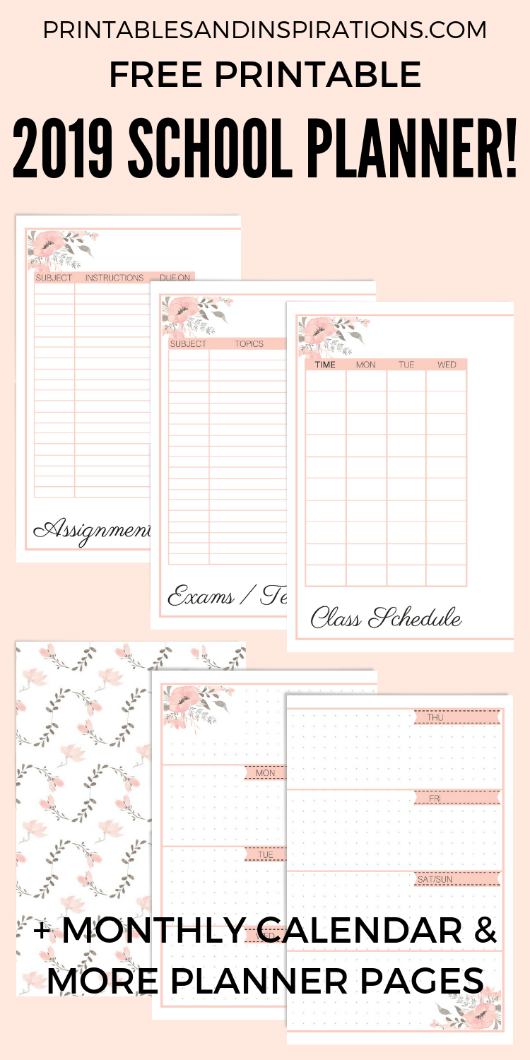 2020 Academic Planner Free Printable