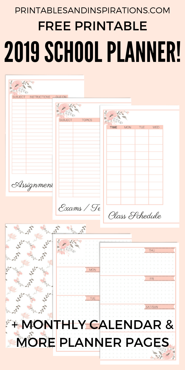 Free Printable 2019-2020 Planner For School (Updated