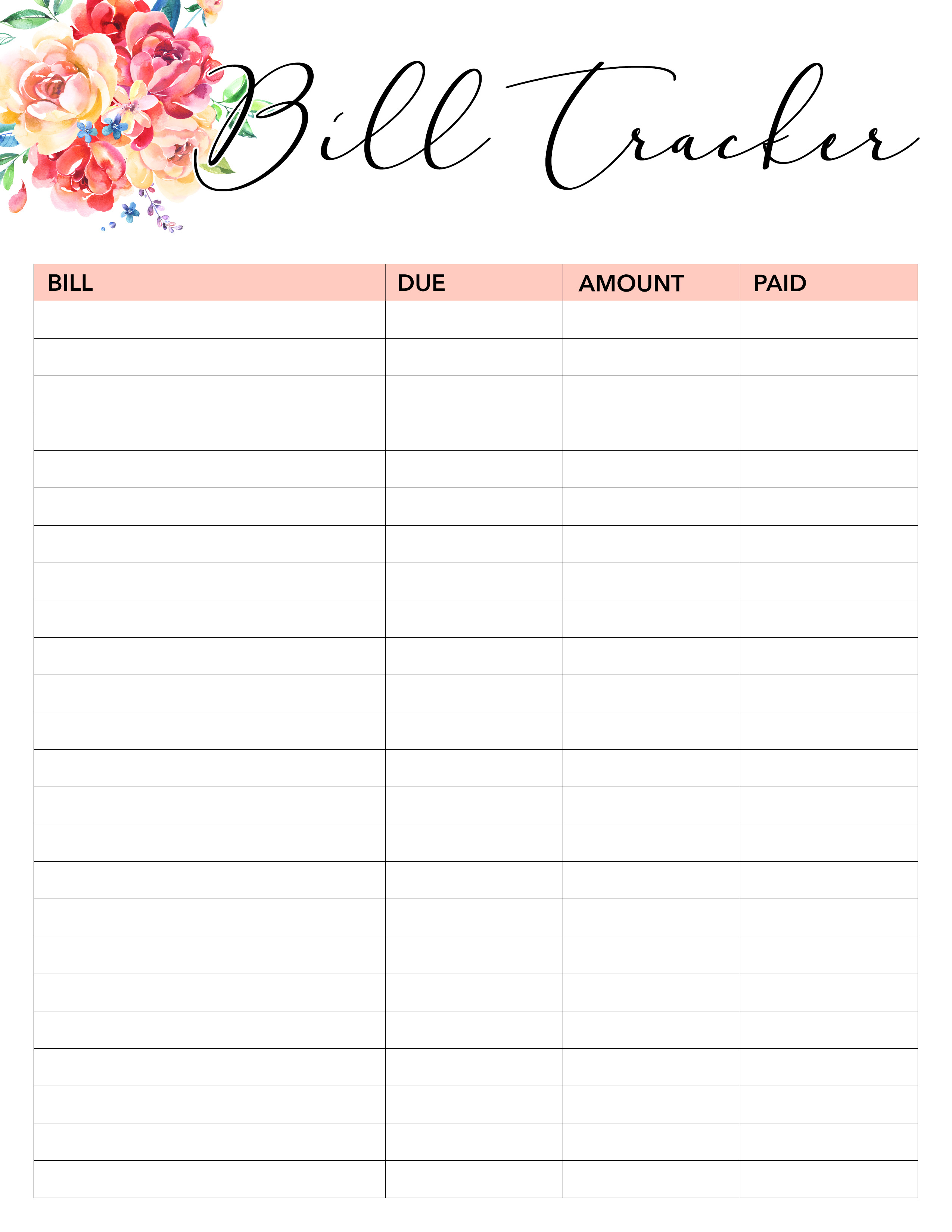 Free Bill Organizer Printable 2020 | Example Calendar Printable