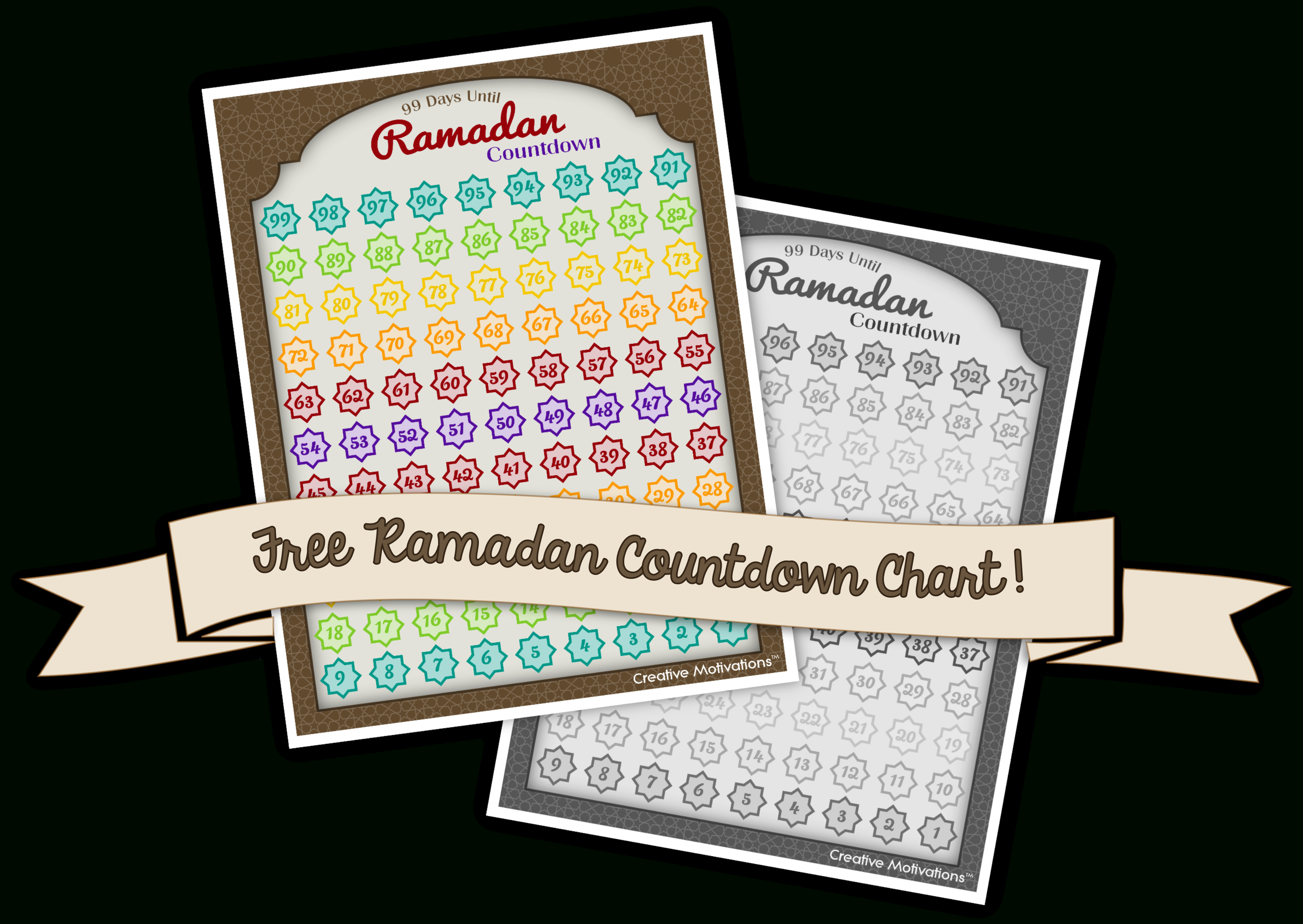 Free Printable: 99 Days Til Ramadan Countdown Chart