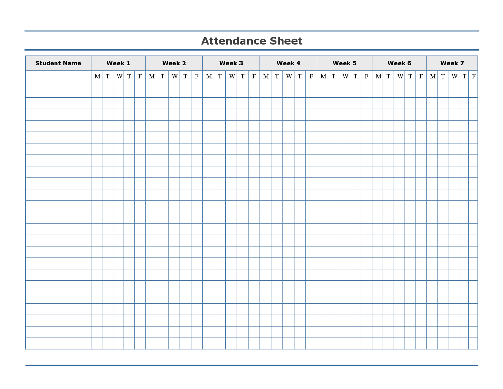 Free Printable Attendance Sheet Template … | Education