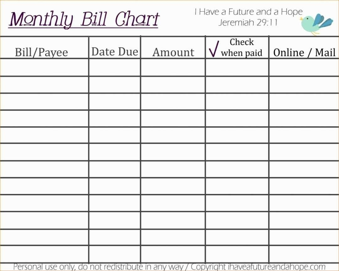 Free Printable Bill Organizer Monthly Bill Pay | Calendar