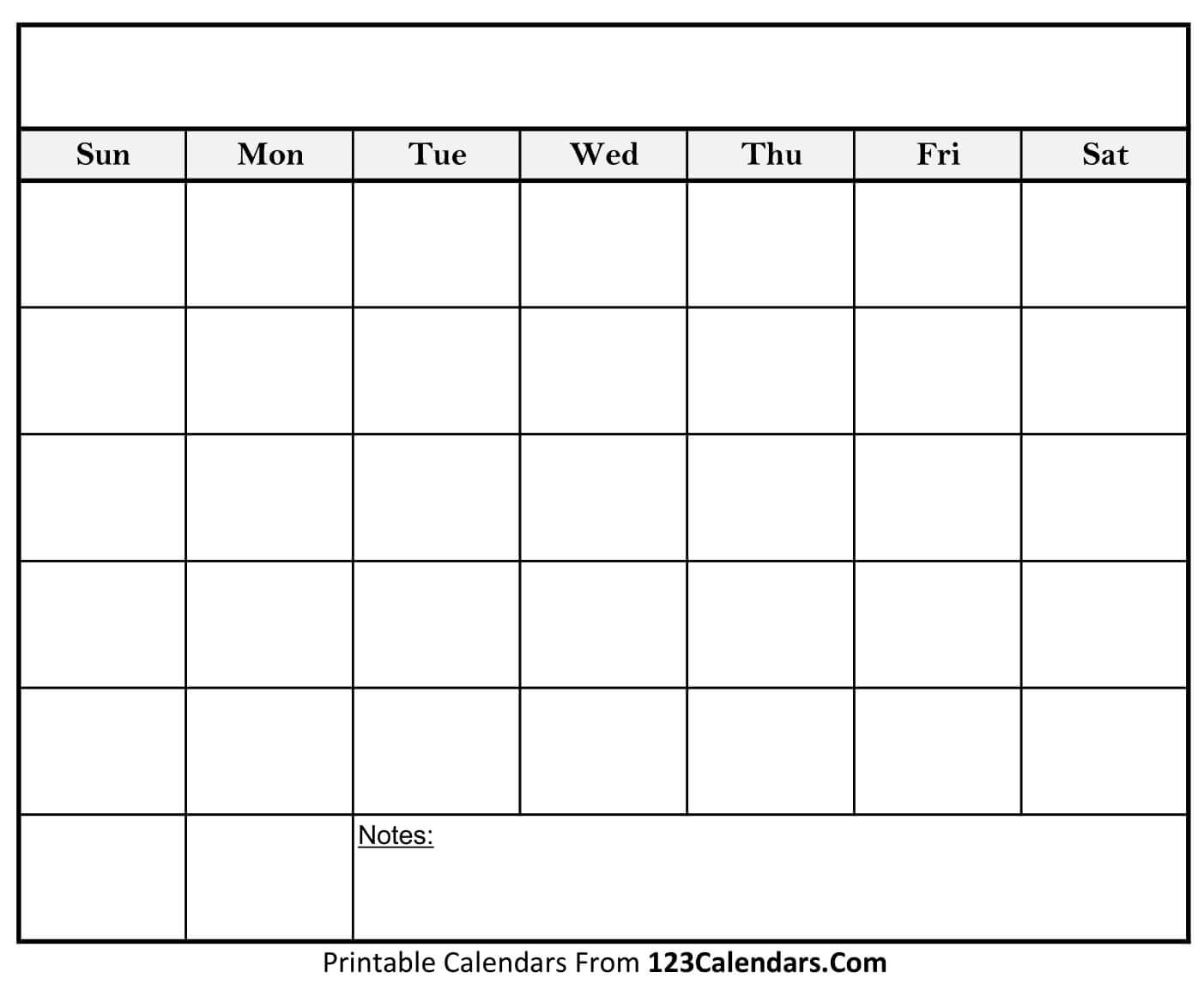 Free Printable Blank Calendar | 123Calendars