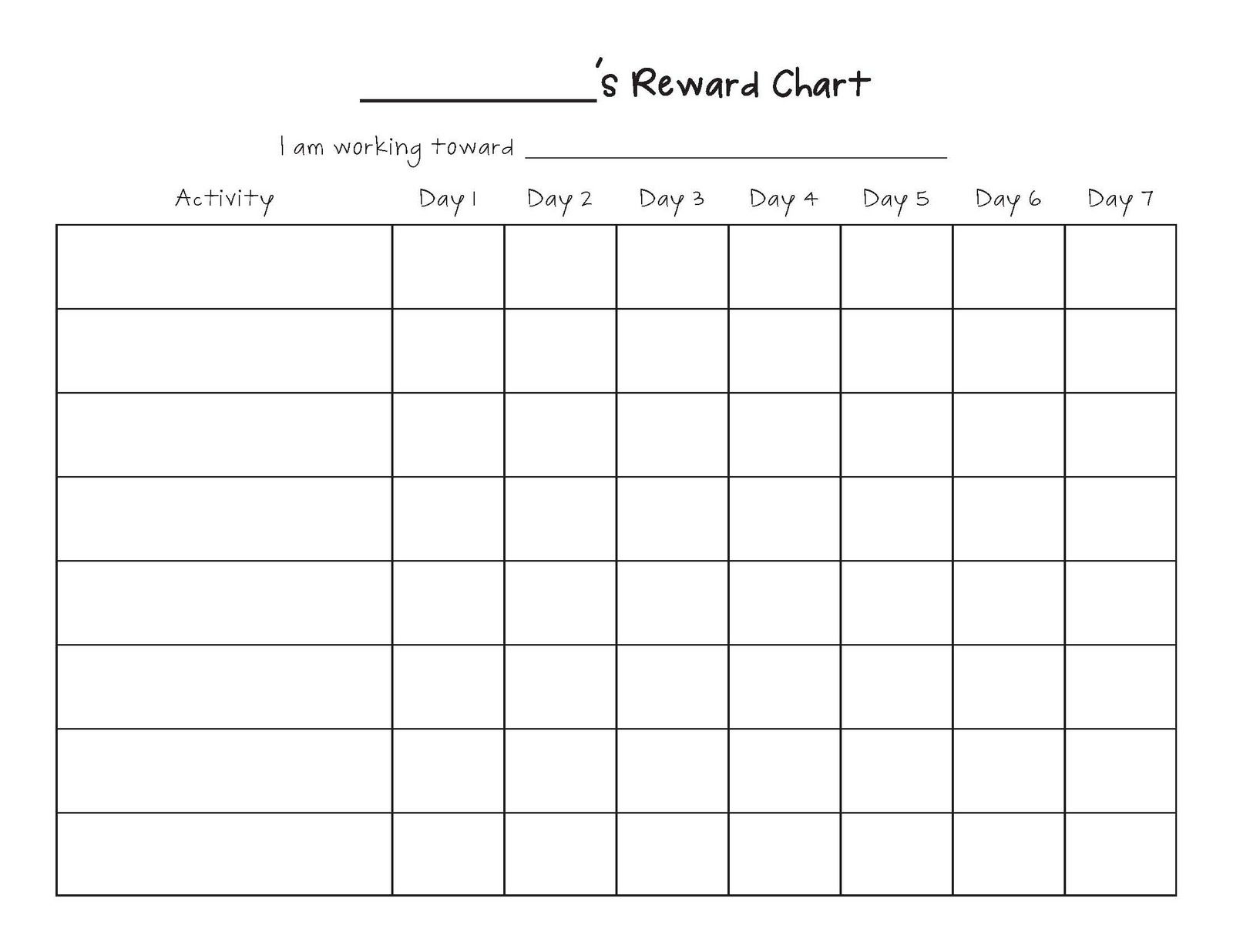 Editable Monthly Behavior Chart Example Calendar Printable