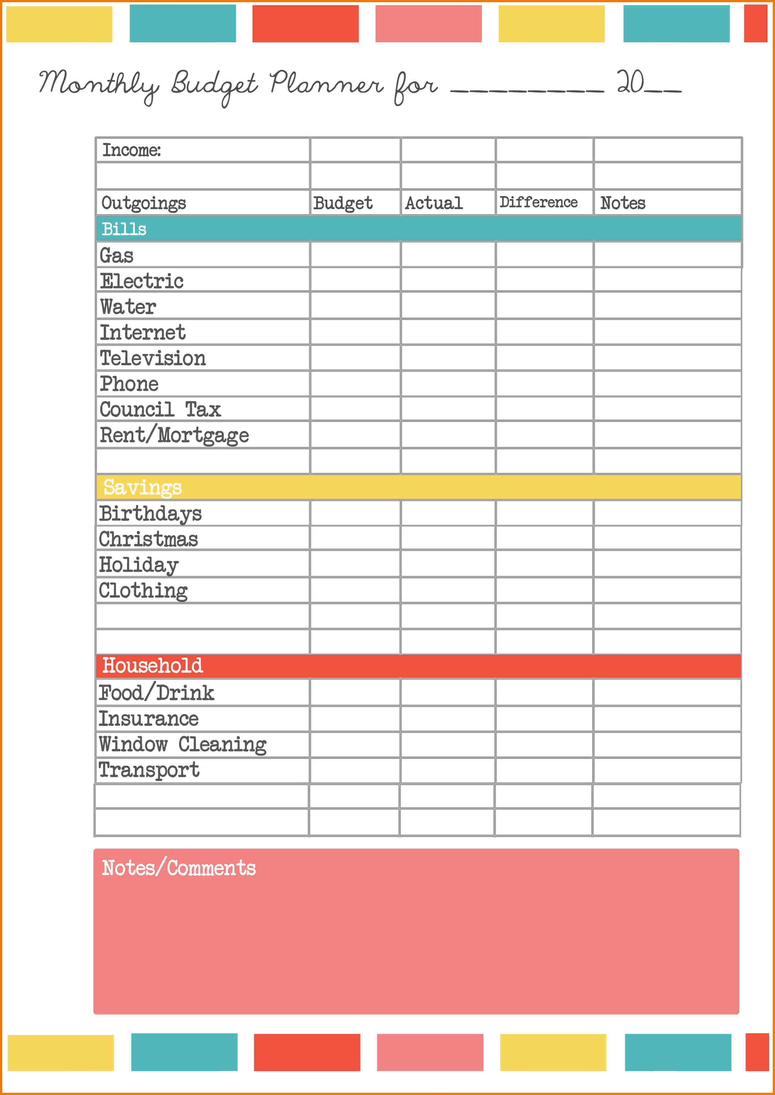 Free Printable Budget Worksheet For Business Spreadsheet