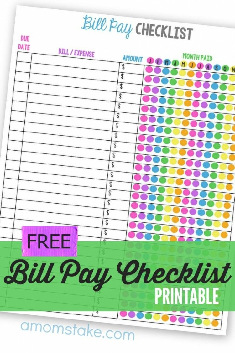 Free Printable Budget Worksheet - Monthly Bill Payment