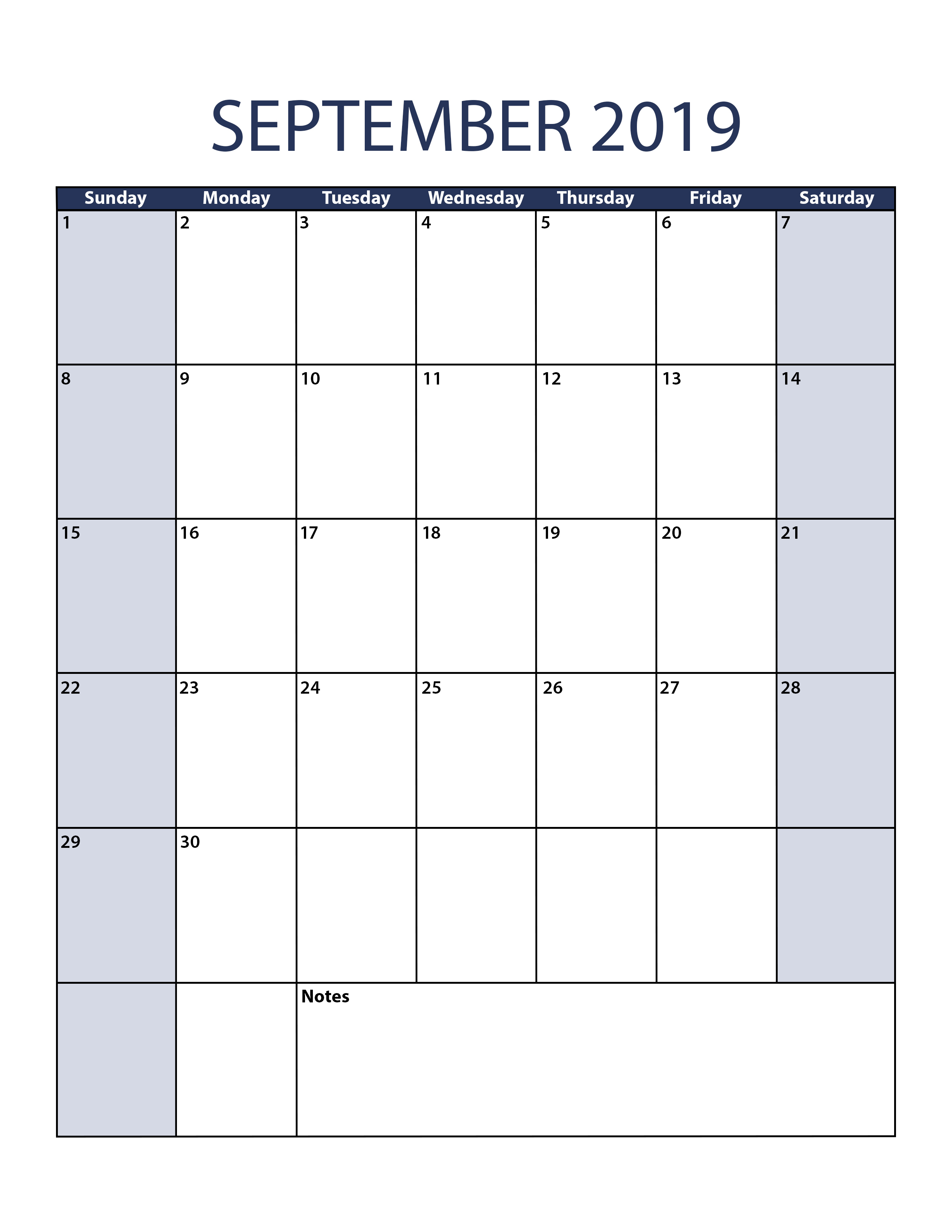 Free Printable Calendar - September 2019 Calendar, October