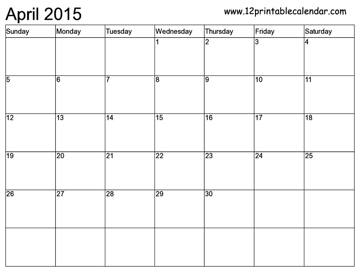 Free Printable Calendar Templates Month | 2015 Calendar