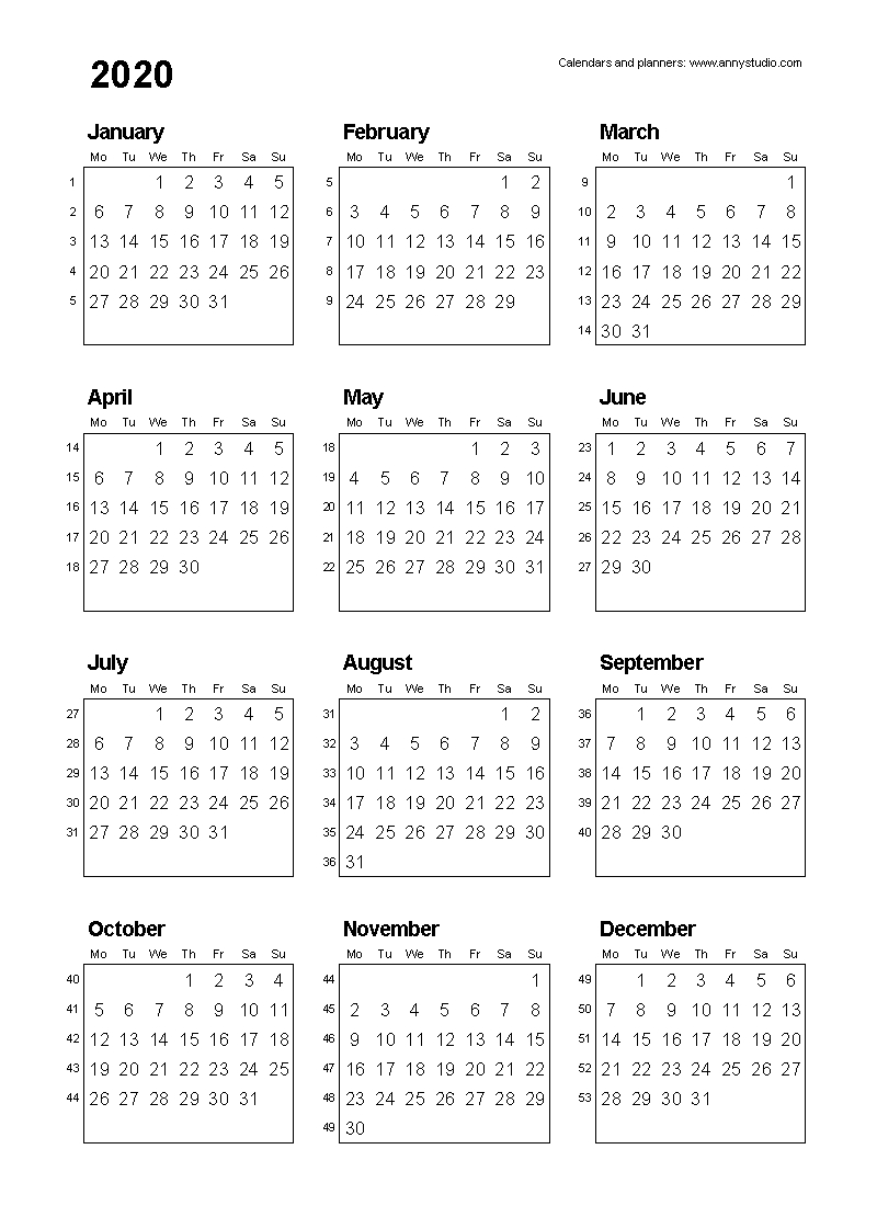 Free Printable Calendars And Planners 2019, 2020, 2021, 2022