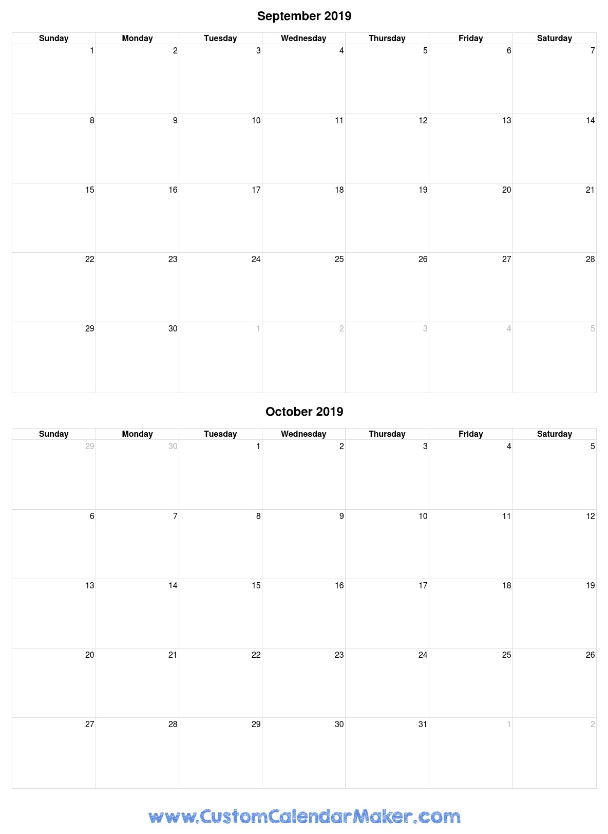 Free Printable Calendars, Blank Pdf Templates To Print A