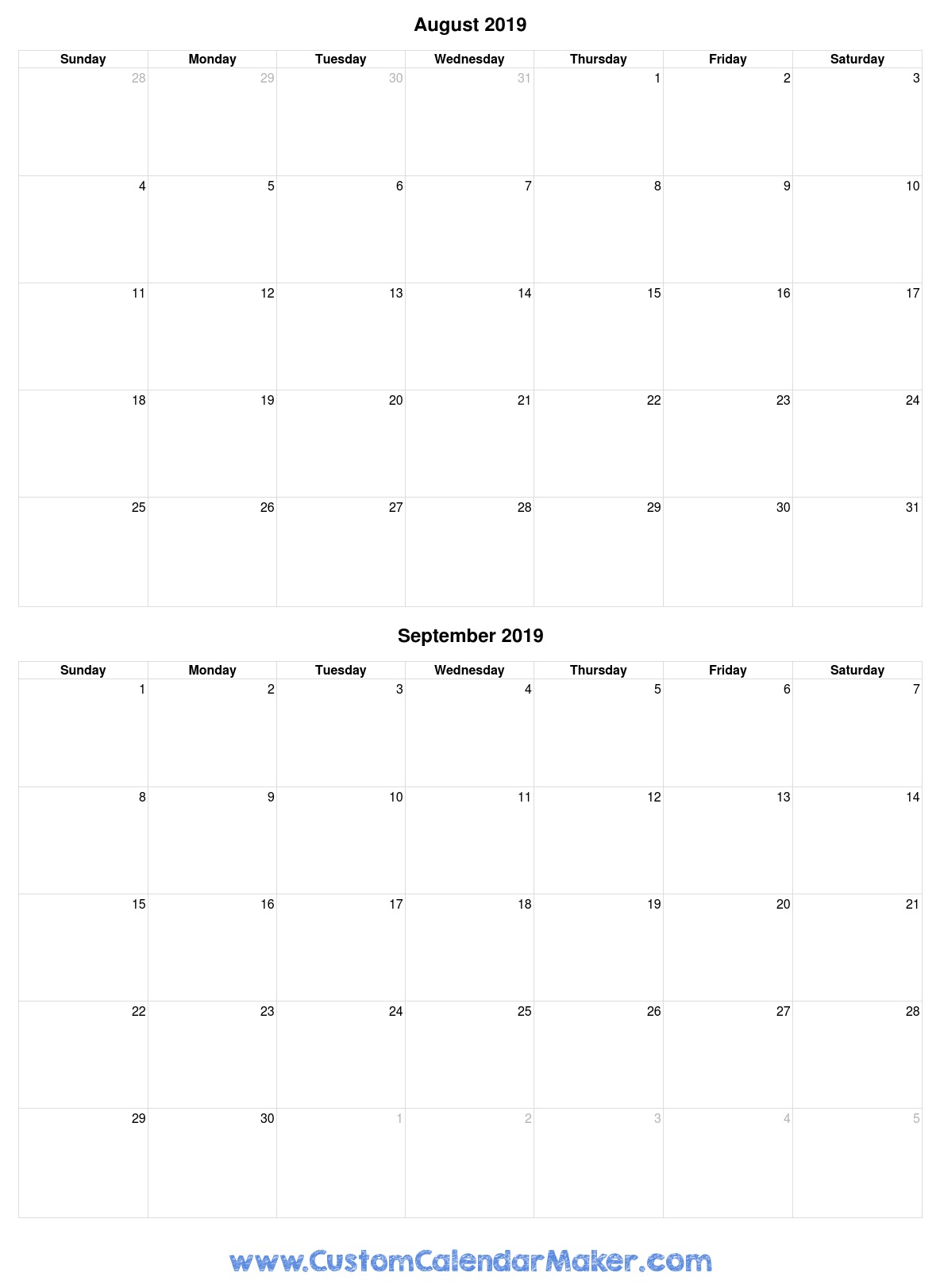 Free Printable Calendars, Blank Pdf Templates To Print A