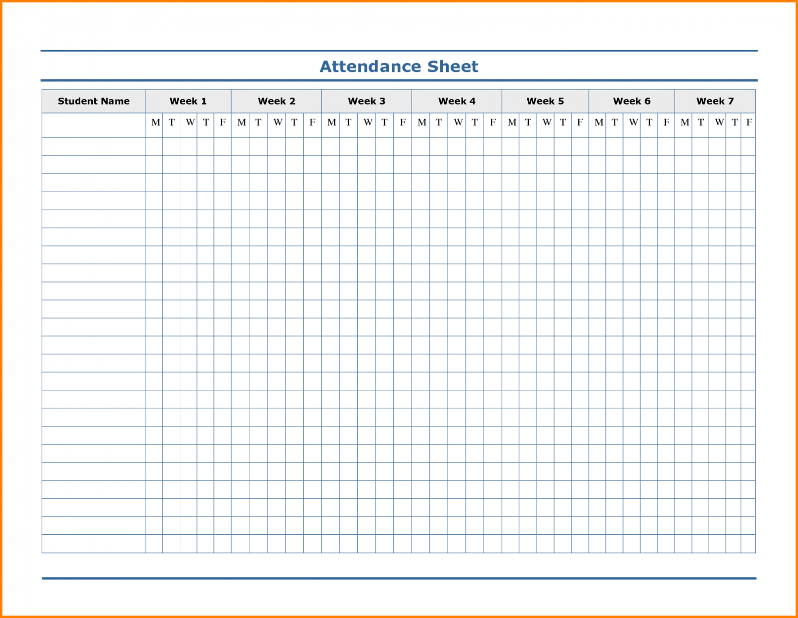 Employee Attendance Calendar Template