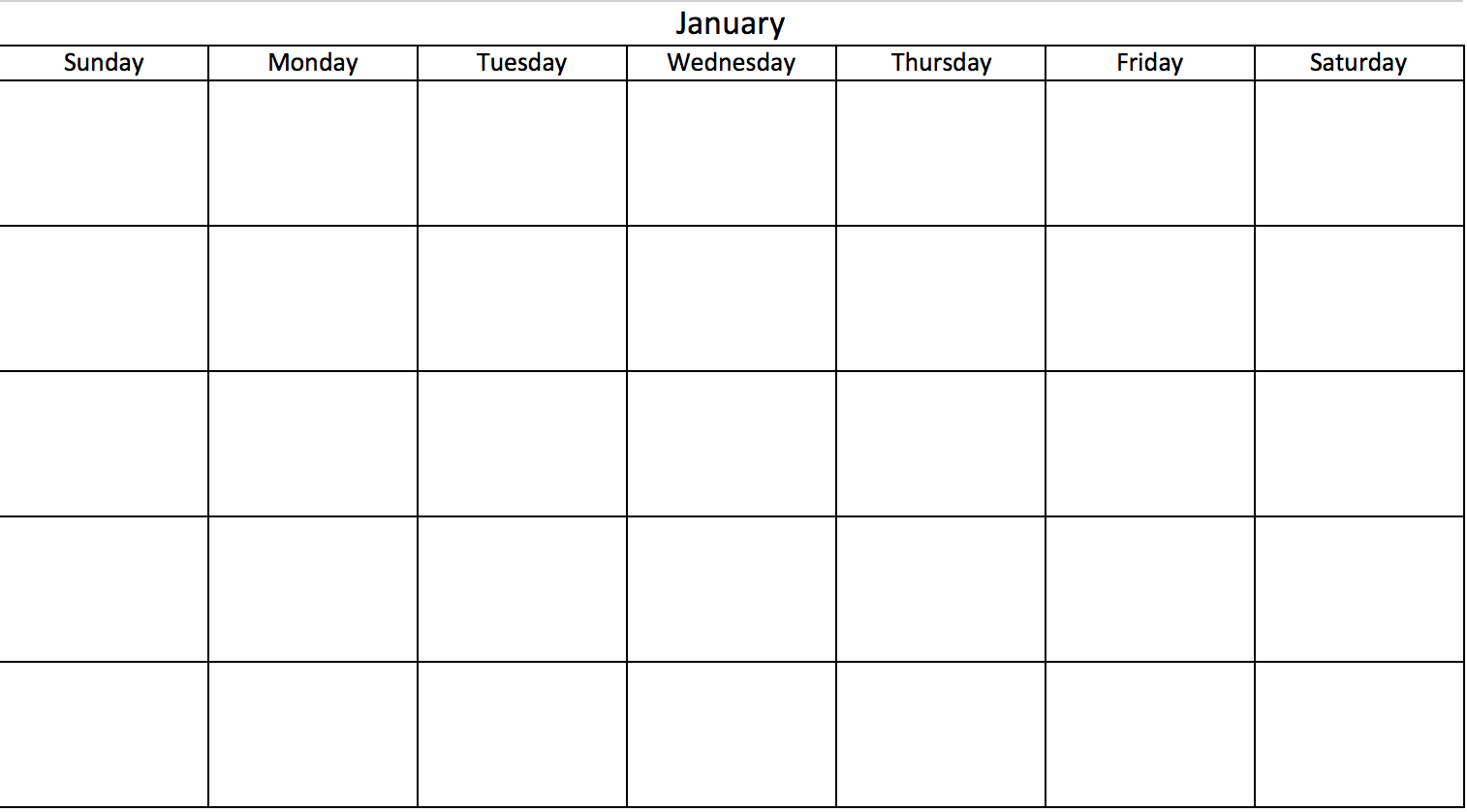 Monthly Calendar Type In