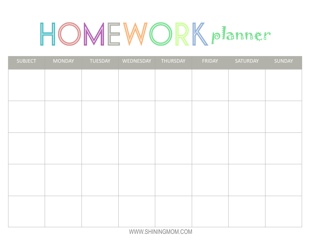 Free Printable: Homework Planner | Top Free Printables
