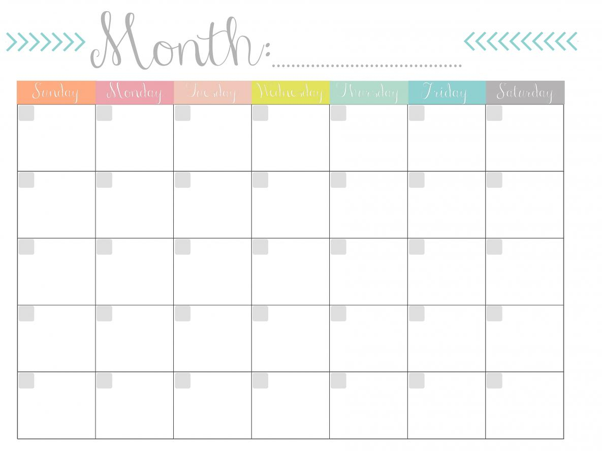 Free Printable Monthly Calendars | Skakun Media