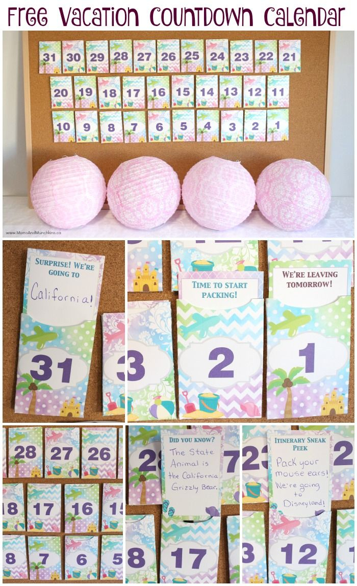 Free Printable Vacation Countdown Calendar | Crafts