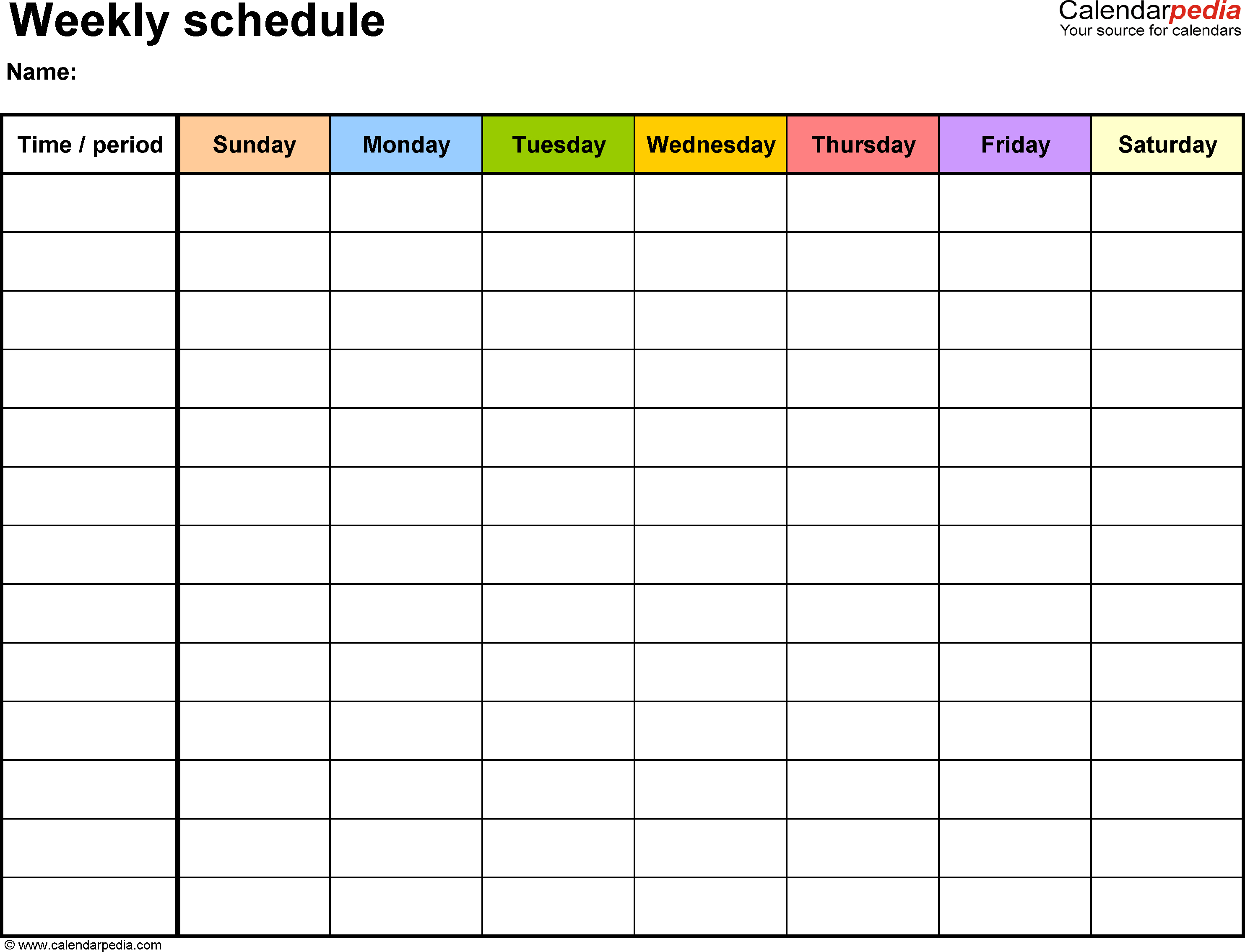 Free Weekly Schedule Templates For Word - 18 Templates