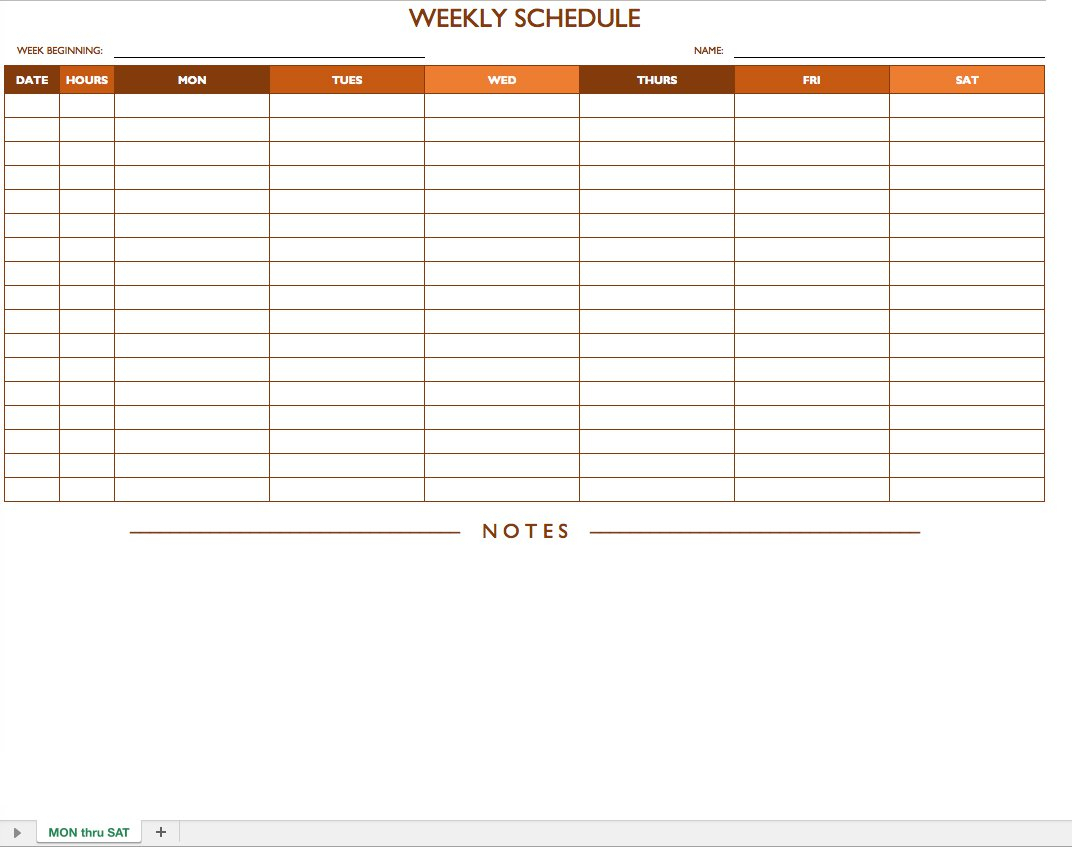 Free Work Schedule Templates For Word And Excel |Smartsheet