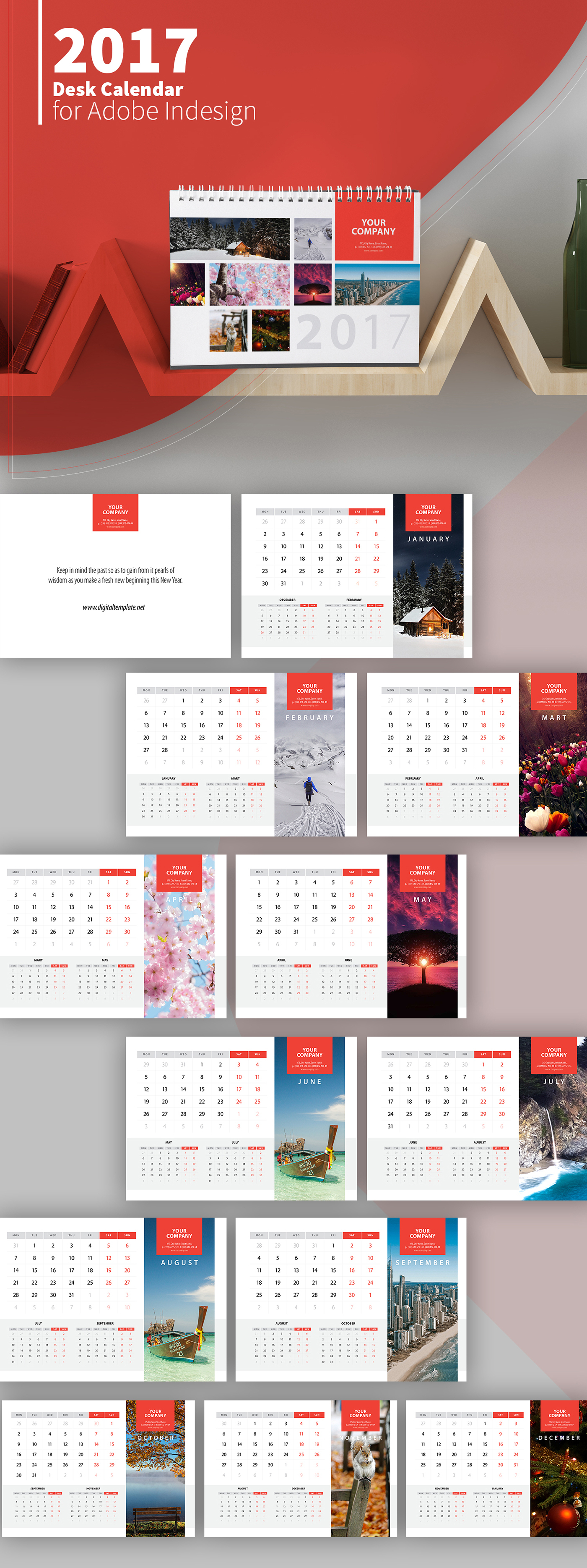 Freebie 2017 Desk Calendar Template On Behance