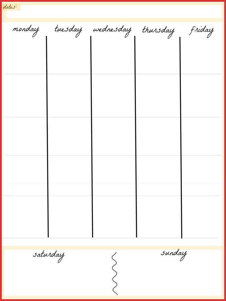 Fresh 5 Day Calendar Template | Job Latter