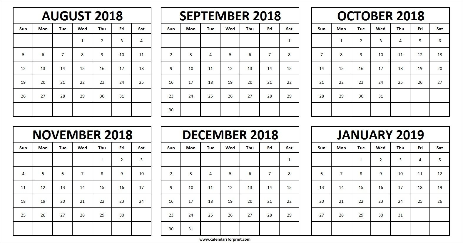Get 2019 August Thru December Calendar ⋆ The Best Printable