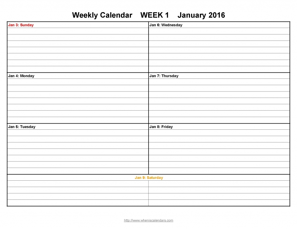Printable Schedule With Time Slots Example Calendar