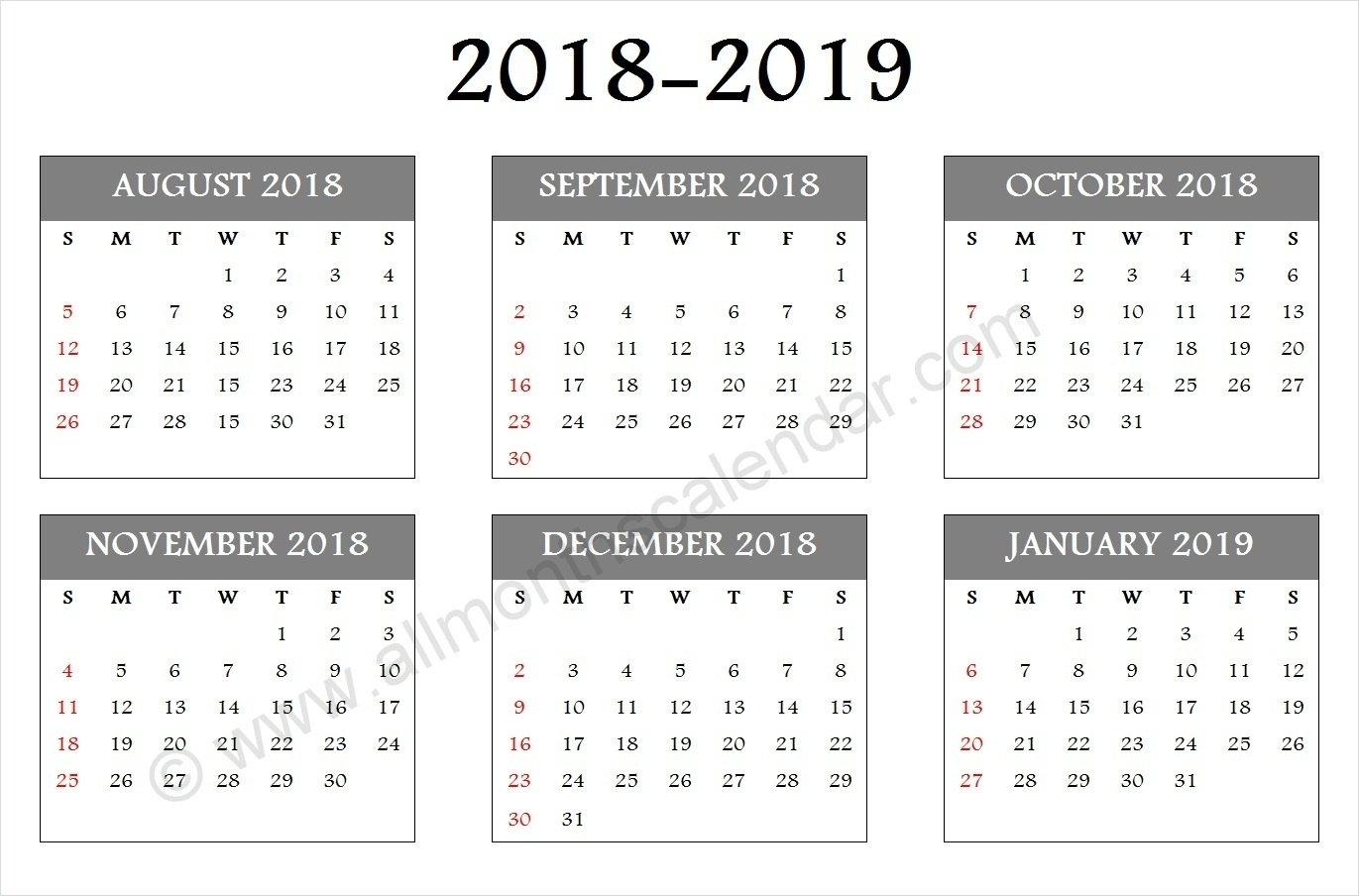 Get August Through December 2019 Calander ⋆ The Best