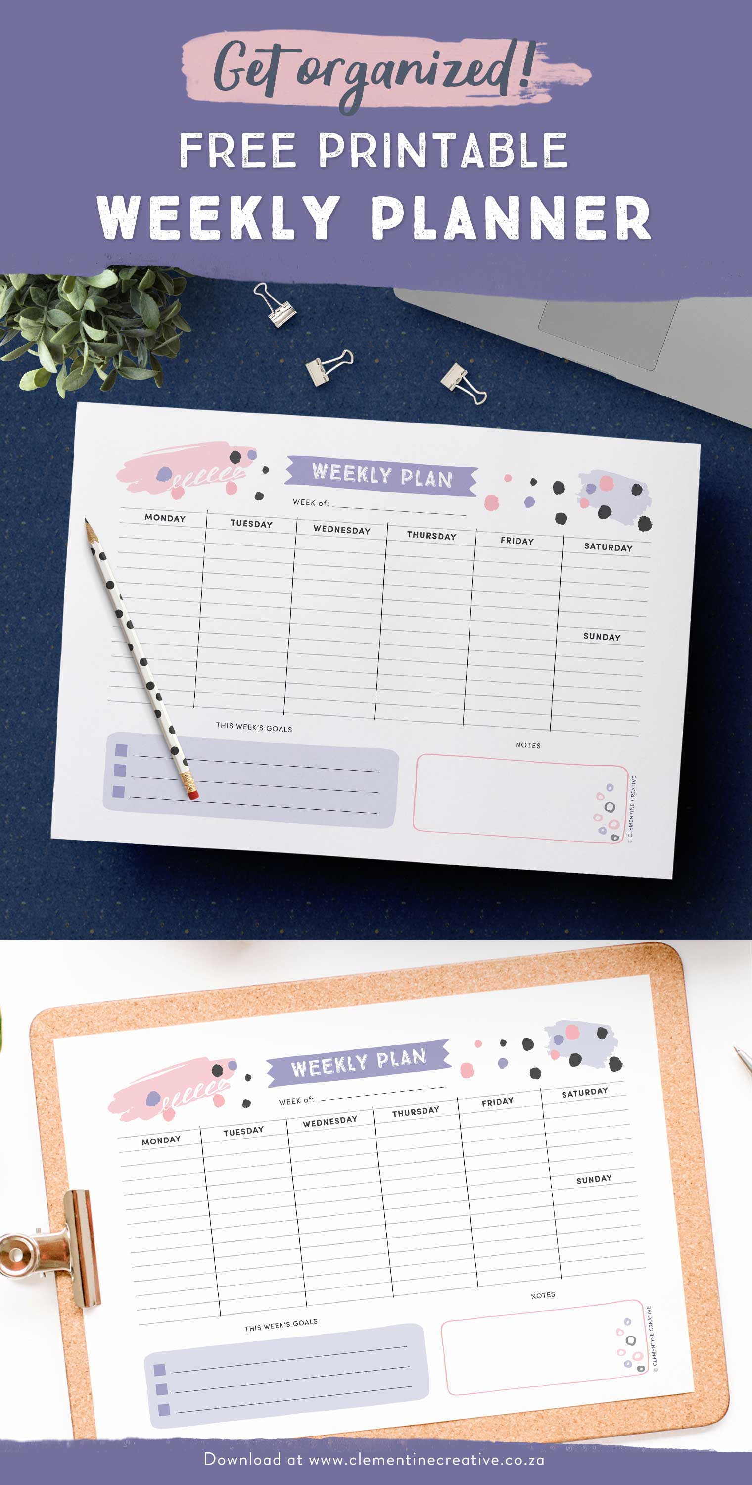 Get Organised With This Free Printable Weekly Planner - Cute