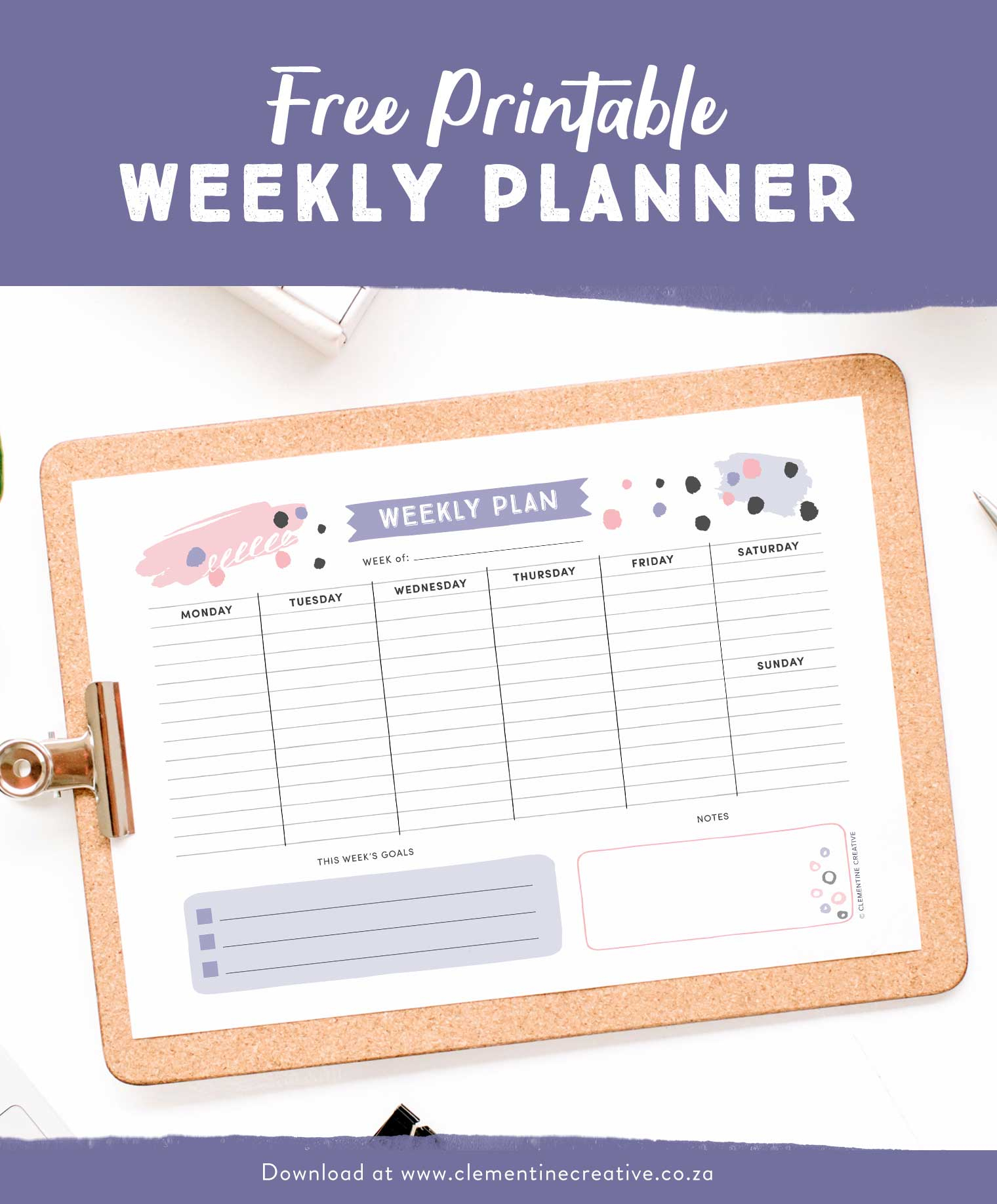 Get Organised With This Free Printable Weekly Planner - Cute