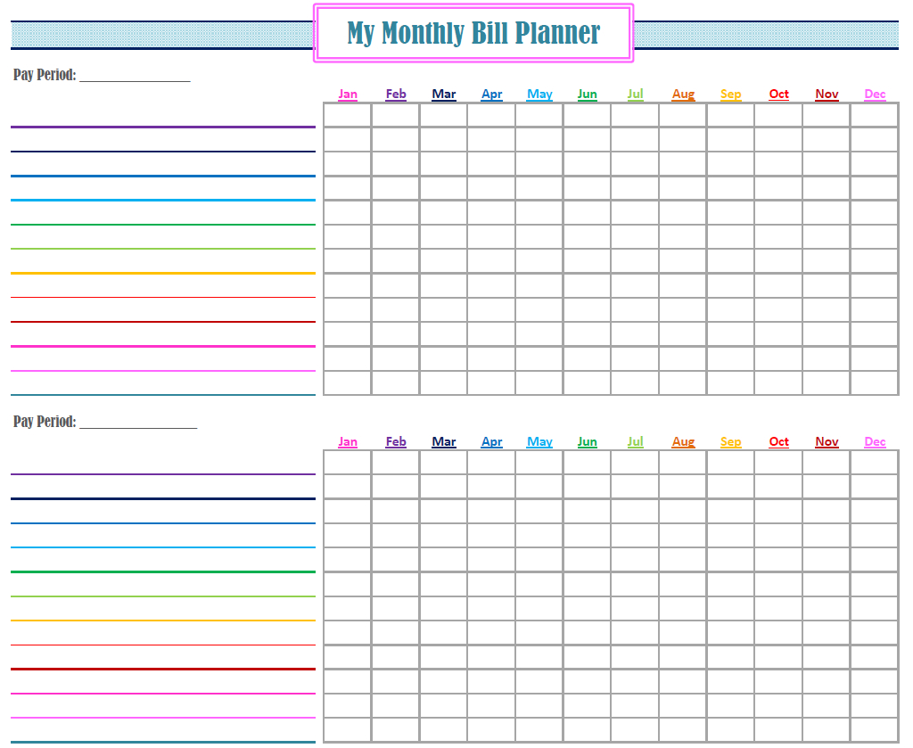 Gold Project Bill Planner | Planning | Bill Planner, Bill