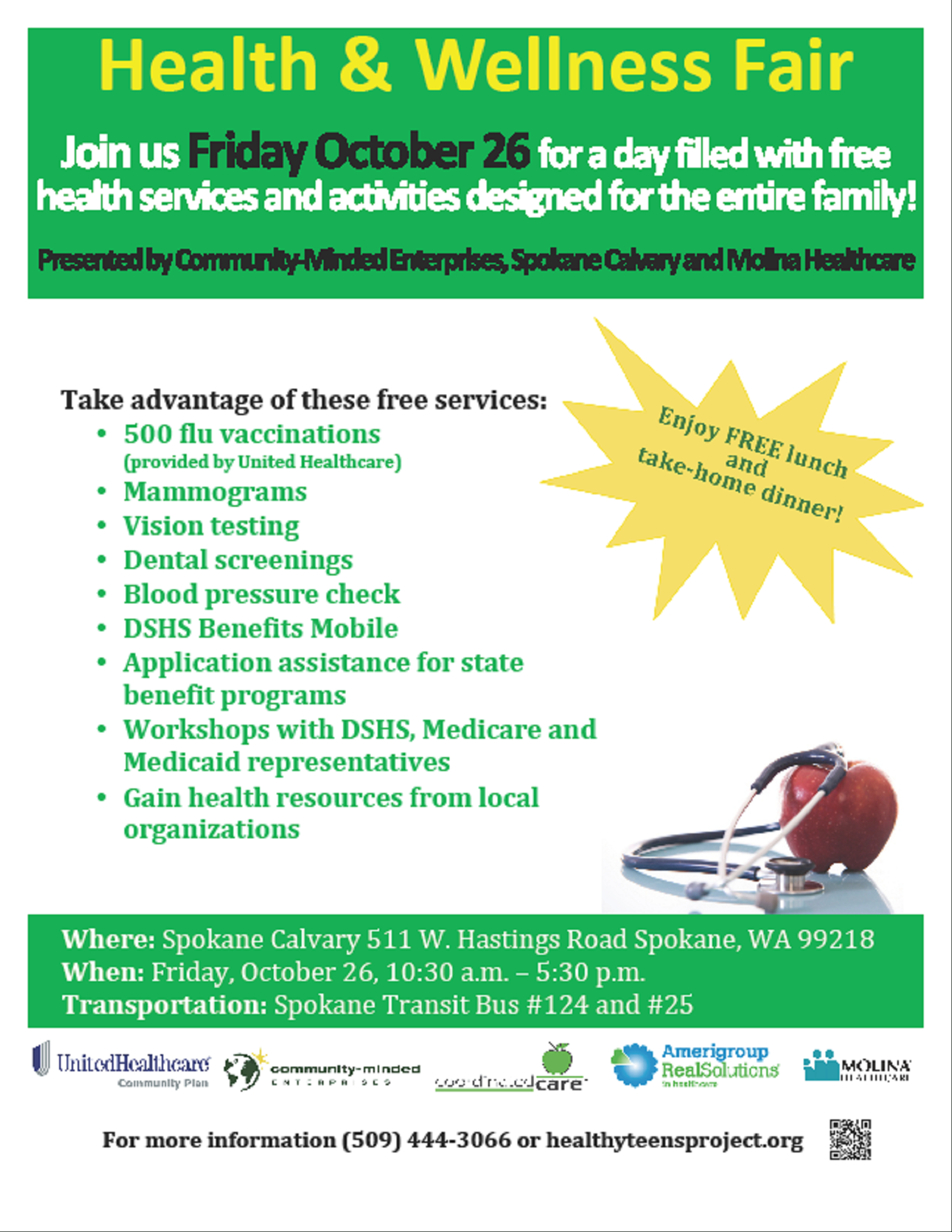 Health And Wellness Fair Flyer | Health Fair | Health Fair