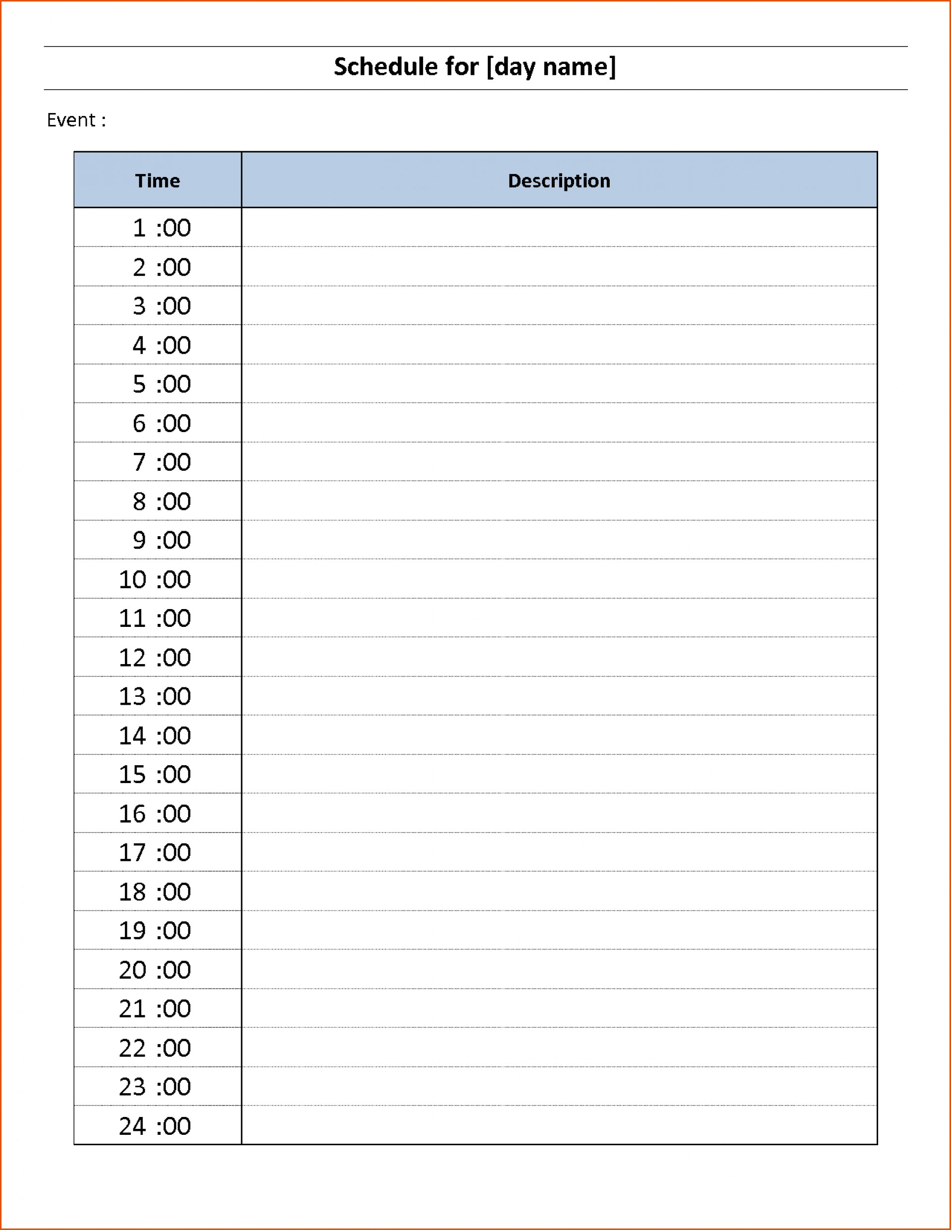 Hour Daily Agendaate Schedule Printable Shop Fresh Planner