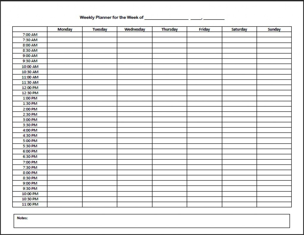 Hour Daily Planner Printable Planners Agenda Template 24