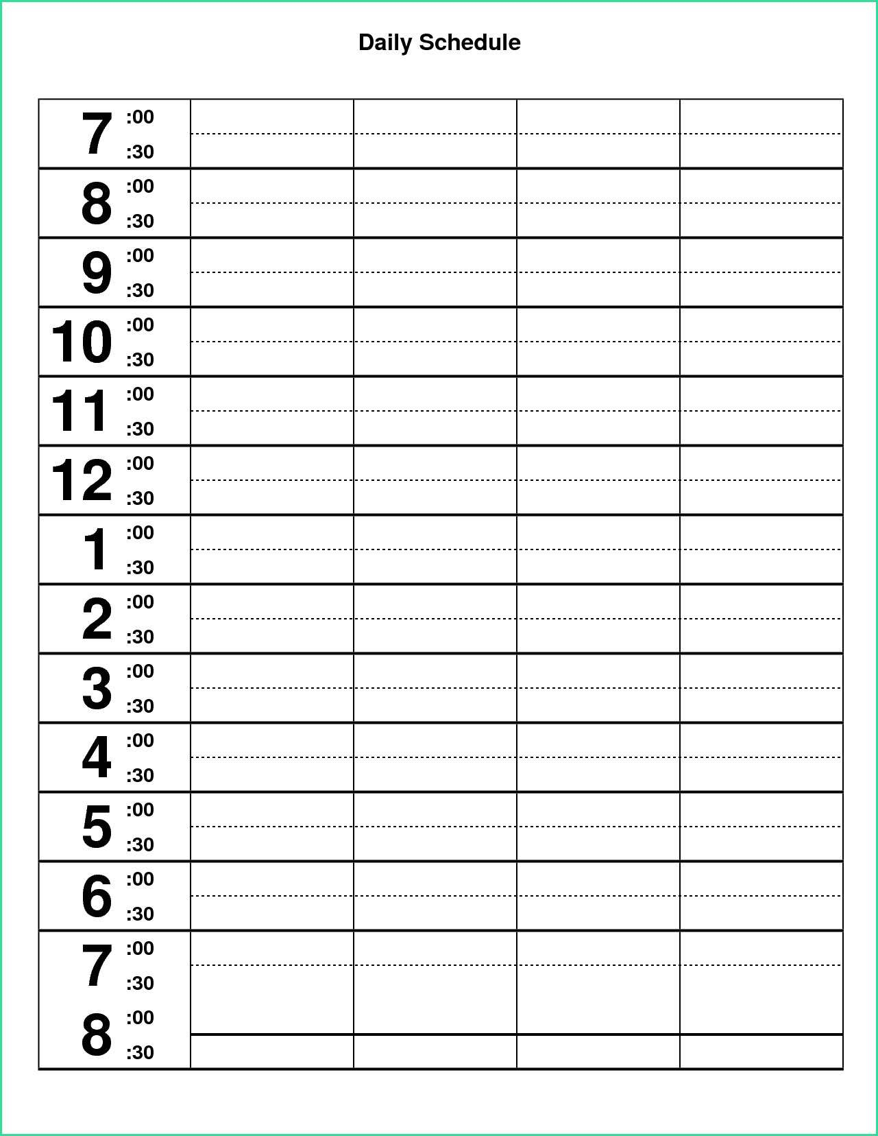 Hourly Schedule Template Most Recent Planner Word With Daily
