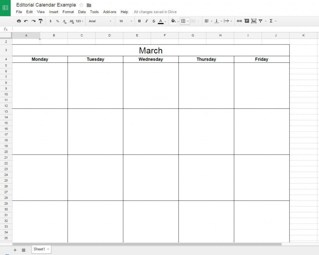 How To Create A Free Editorial Calendar Using Google Docs