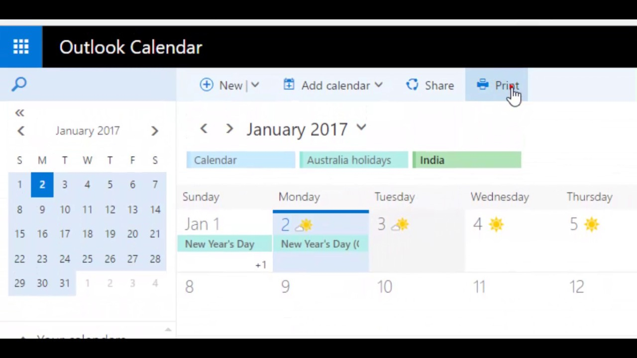 Calendar Printing Assistant Outlook 365 Example Calendar Printable