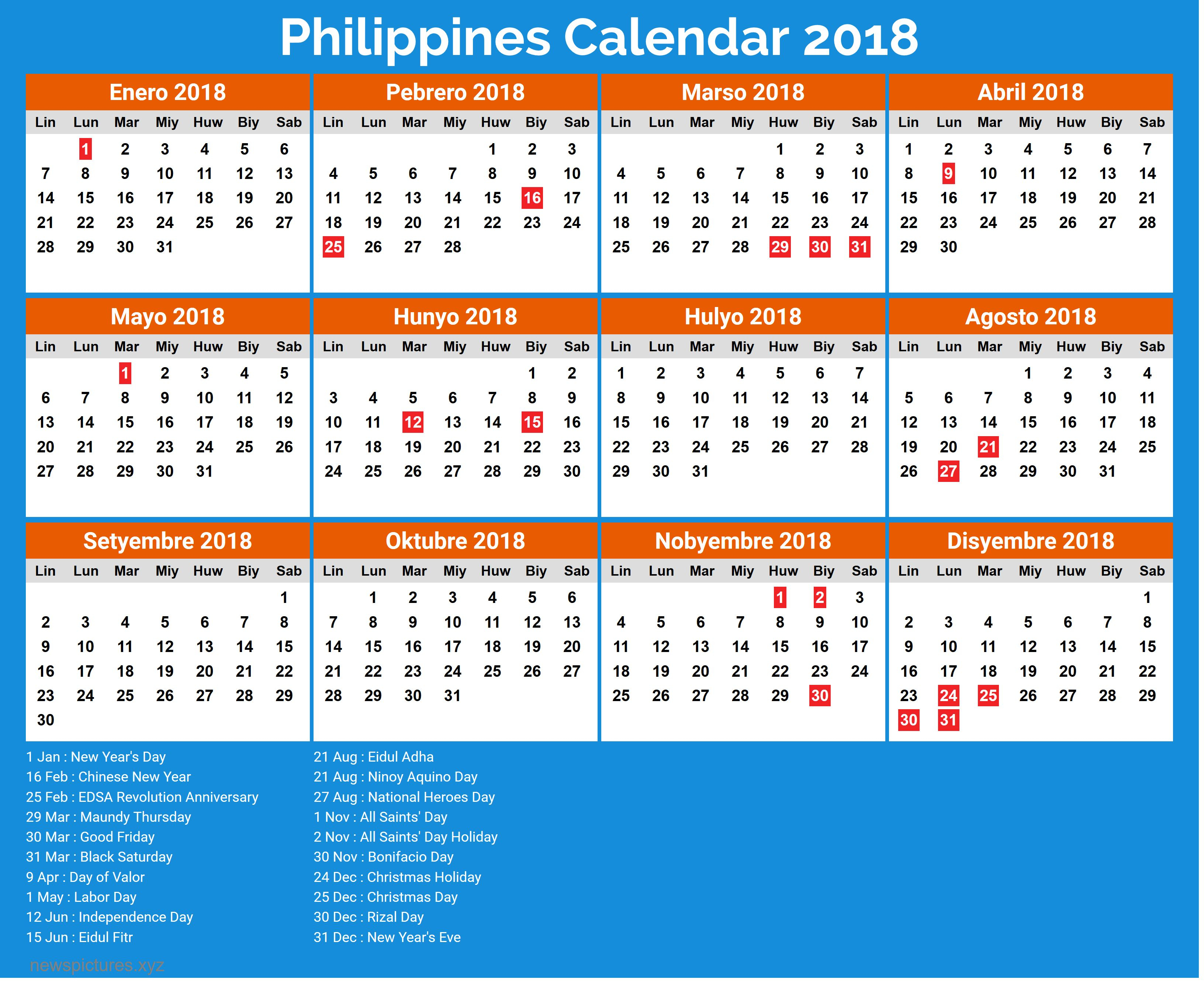 Image Result For Philippine Calendar 2019 With Holidays