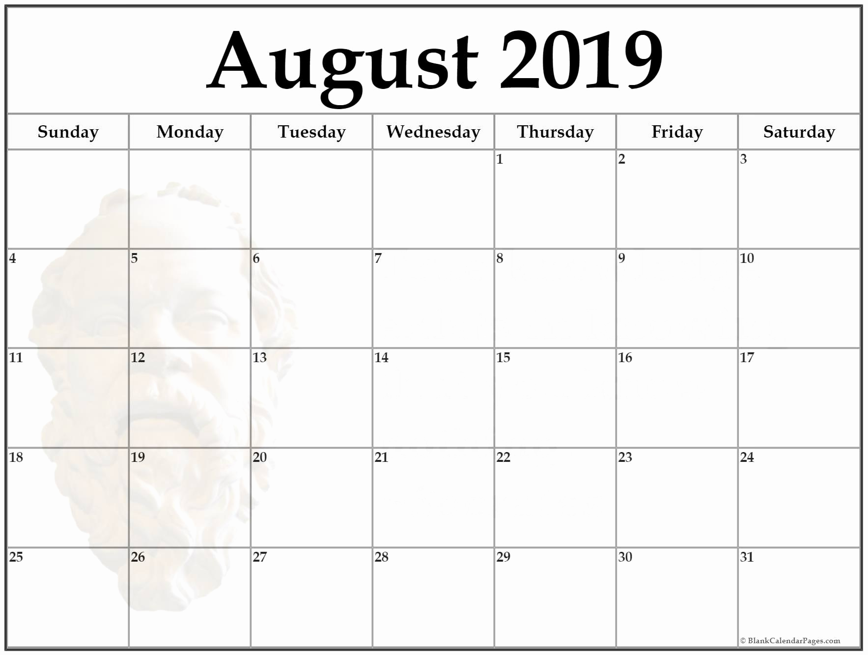 Inspirational 30 Design August 2019 Calendar Template 2