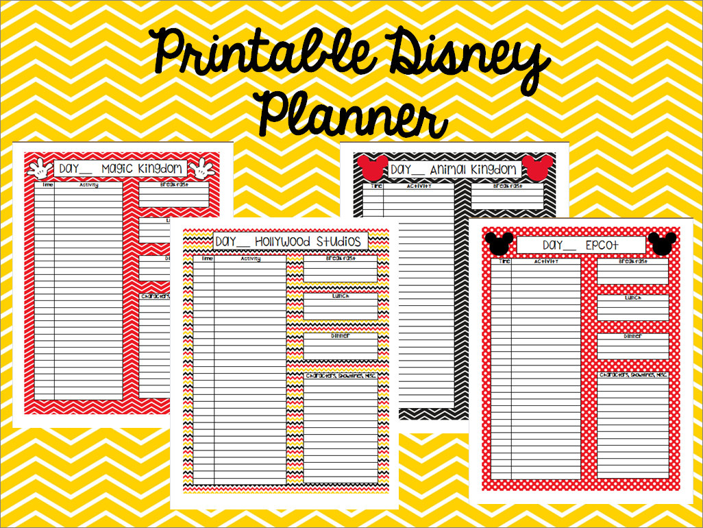 Instant Download Printable Disney Planner, Agenda, Itinerary