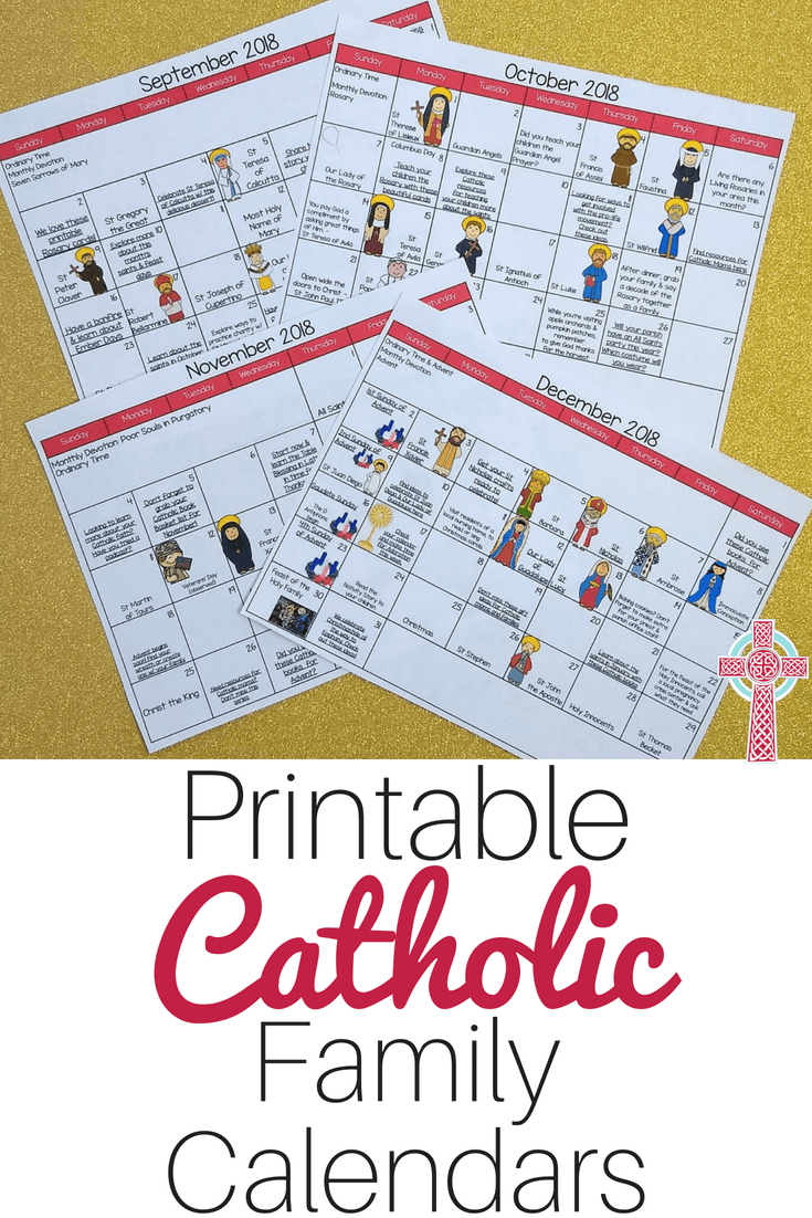 Interactive Catholic Monthly Calendar Bundle