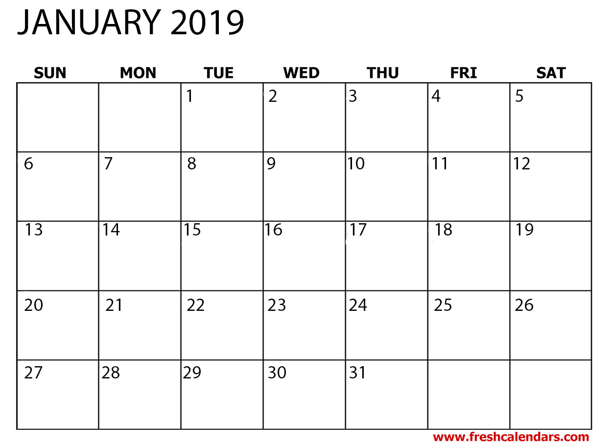 January 2019 Calendar Printable - Fresh Calendars