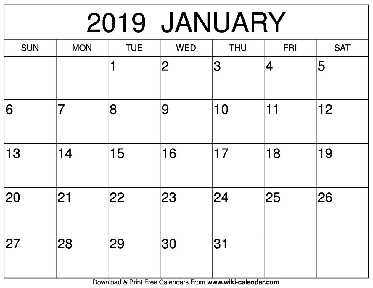 January 2019 Calendar Template #january2019Calendar