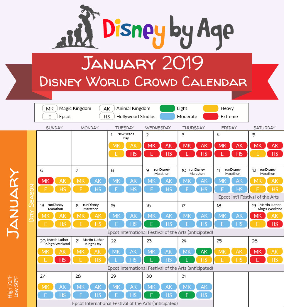 January 2019 Disney World Crowd Calendar | Disney Trip In