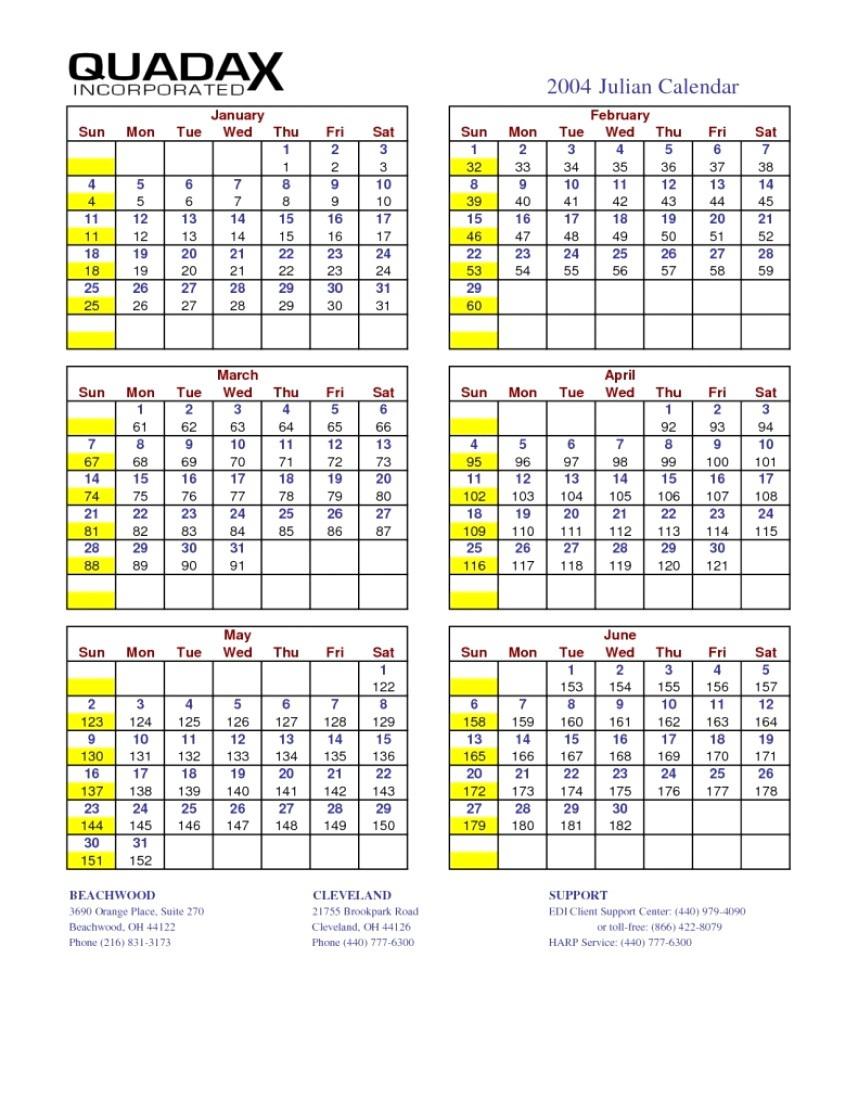 Julian Date Calendar 2016 Quadax Template 2018 | Jcreview